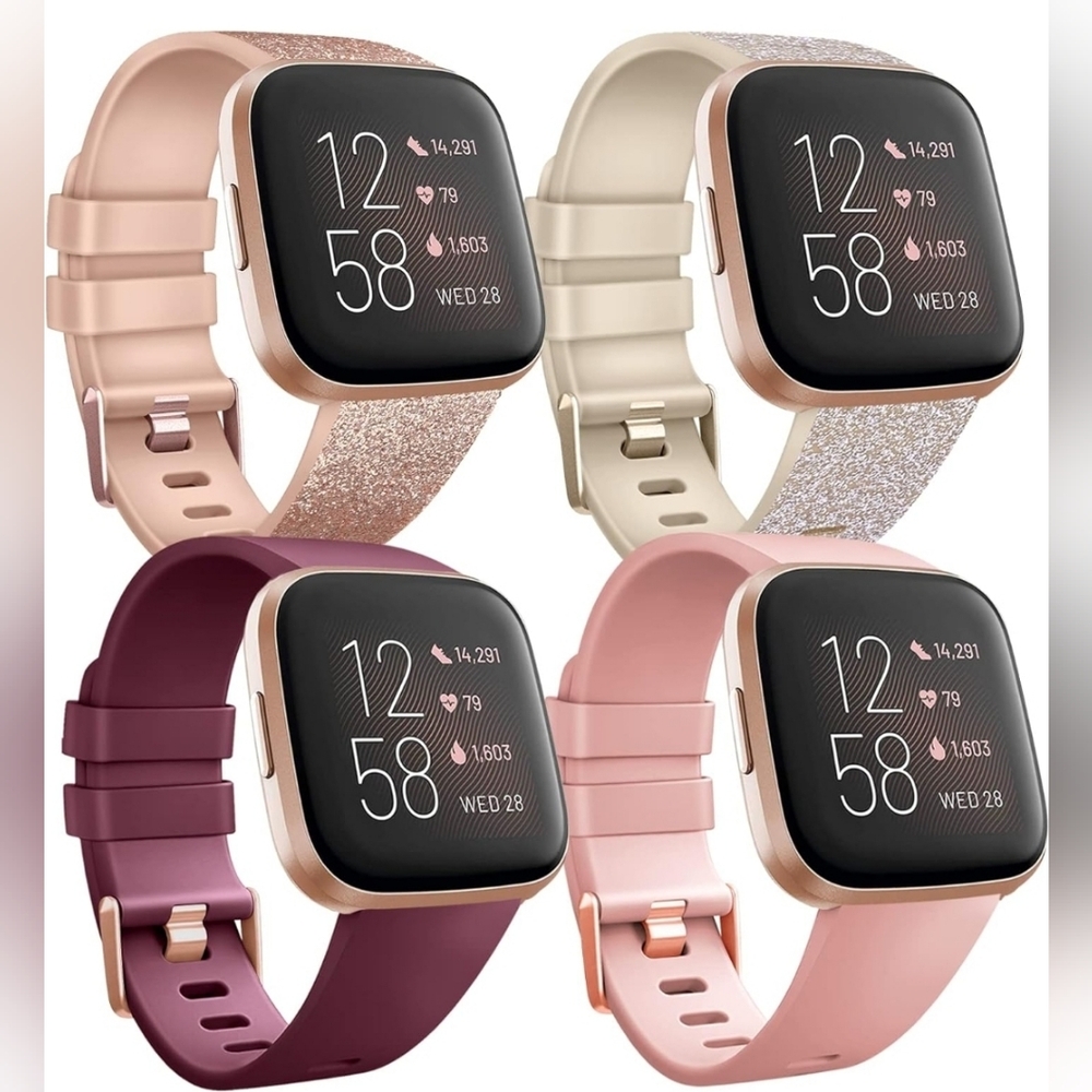 Assorted Fitbit Wristbands Glitter/Wine/Pink Silicone